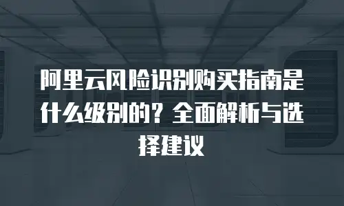 阿里云风险识别购买指南是什么级别的？全面解析与选择建议