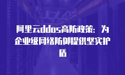 阿里云ddos高防政策：为企业级网络防御提供坚实护盾