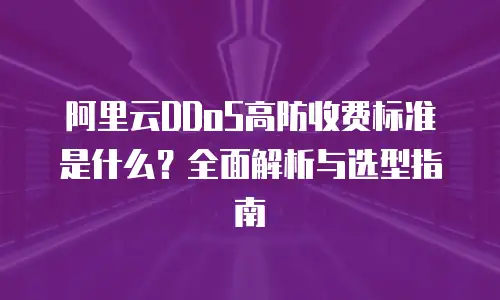 阿里云DDoS高防收费标准是什么？全面解析与选型指南