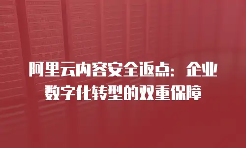 阿里云内容安全返点：企业数字化转型的双重保障