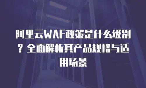 阿里云WAF政策是什么级别？全面解析其产品规格与适用场景