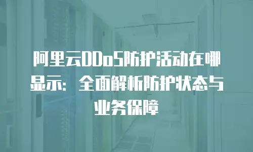 阿里云DDoS防护活动在哪显示：全面解析防护状态与业务保障
