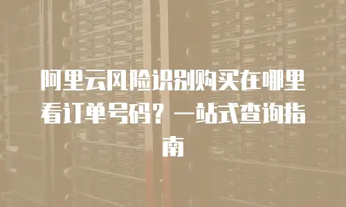 阿里云风险识别购买在哪里看订单号码？一站式查询指南