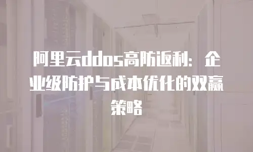 阿里云ddos高防返利：企业级防护与成本优化的双赢策略