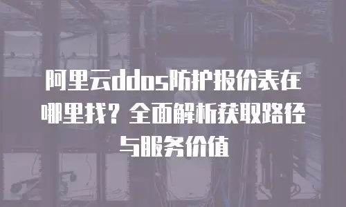 阿里云ddos防护报价表在哪里找？全面解析获取路径与服务价值