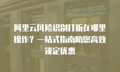 阿里云风险识别打折在哪里操作？一站式指南助您高效锁定优惠