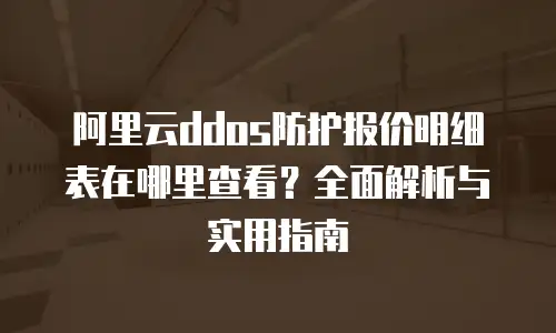 阿里云ddos防护报价明细表在哪里查看？全面解析与实用指南