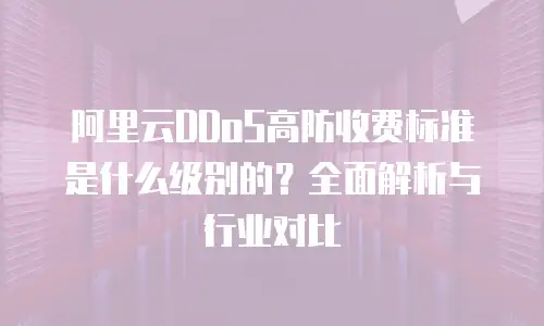阿里云DDoS高防收费标准是什么级别的？全面解析与行业对比