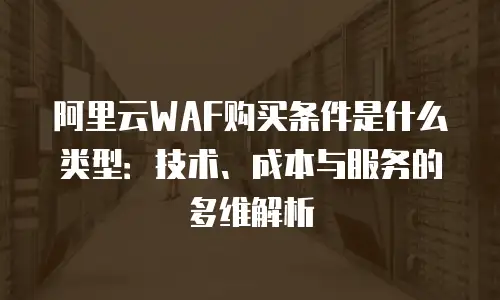 阿里云WAF购买条件是什么类型：技术、成本与服务的多维解析
