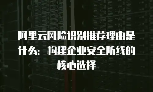阿里云风险识别推荐理由是什么：构建企业安全防线的核心选择