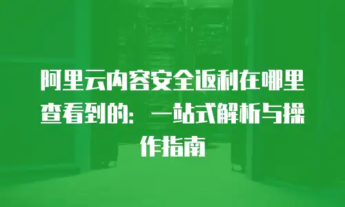 阿里云内容安全返利在哪里查看到的：一站式解析与操作指南