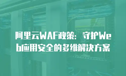 阿里云WAF政策：守护Web应用安全的多维解决方案