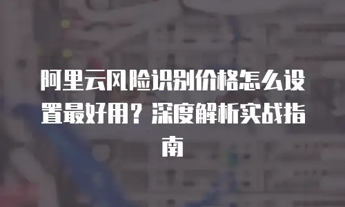 阿里云风险识别价格怎么设置最好用？深度解析实战指南