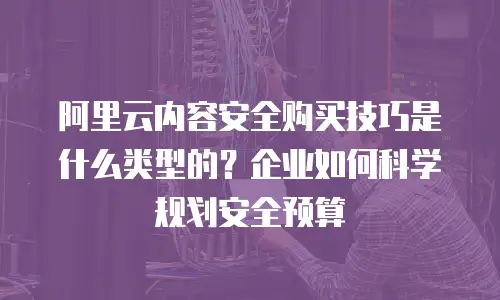 阿里云内容安全购买技巧是什么类型的？企业如何科学规划安全预算