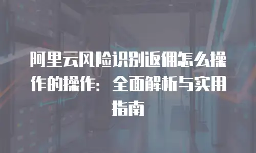 阿里云风险识别返佣怎么操作的操作：全面解析与实用指南