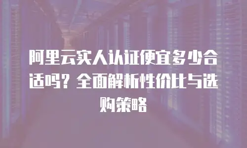 阿里云实人认证便宜多少合适吗？全面解析性价比与选购策略