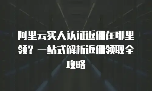 阿里云实人认证返佣在哪里领？一站式解析返佣领取全攻略