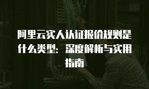 阿里云实人认证报价规则是什么类型：深度解析与实用指南