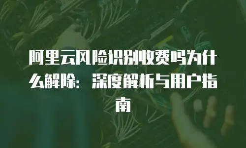 阿里云风险识别收费吗为什么解除：深度解析与用户指南