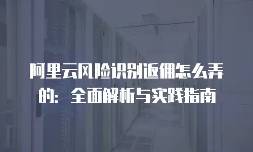 阿里云风险识别返佣怎么弄的：全面解析与实践指南