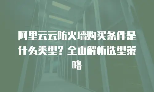 阿里云云防火墙购买条件是什么类型？全面解析选型策略