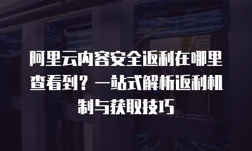阿里云内容安全返利在哪里查看到？一站式解析返利机制与获取技巧