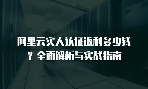 阿里云实人认证返利多少钱？全面解析与实战指南