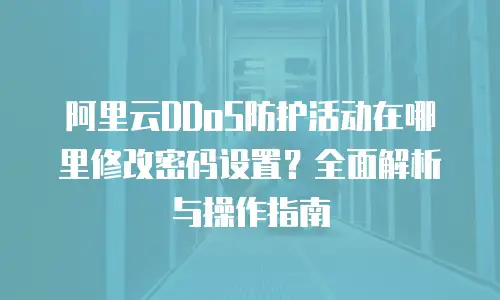 阿里云DDoS防护活动在哪里修改密码设置？全面解析与操作指南