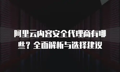 阿里云内容安全代理商有哪些？全面解析与选择建议