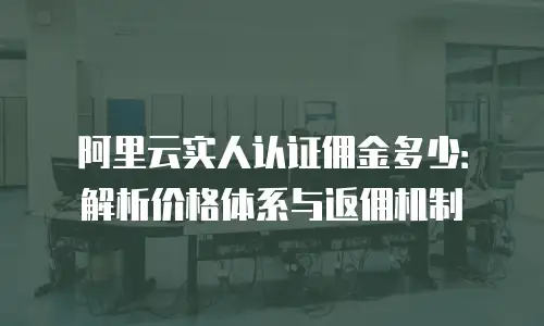 阿里云实人认证佣金多少：解析价格体系与返佣机制