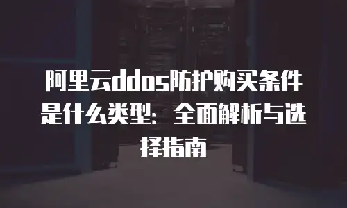 阿里云ddos防护购买条件是什么类型：全面解析与选择指南