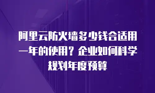 阿里云防火墙多少钱合适用一年的使用？企业如何科学规划年度预算