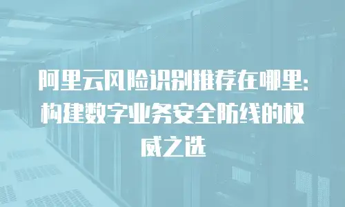阿里云风险识别推荐在哪里：构建数字业务安全防线的权威之选