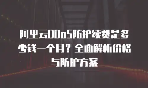 阿里云DDoS防护续费是多少钱一个月？全面解析价格与防护方案