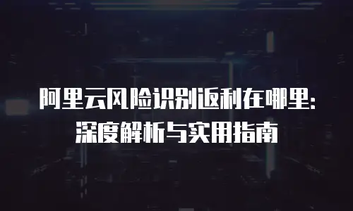 阿里云风险识别返利在哪里：深度解析与实用指南