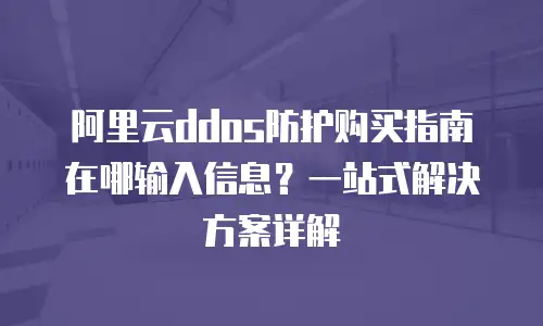 阿里云ddos防护购买指南在哪输入信息？一站式解决方案详解