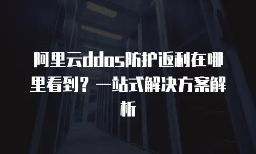阿里云ddos防护返利在哪里看到？一站式解决方案解析