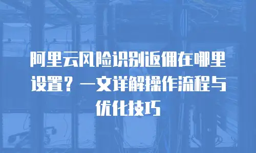 阿里云风险识别返佣在哪里设置？一文详解操作流程与优化技巧