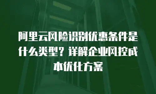 阿里云风险识别优惠条件是什么类型？详解企业风控成本优化方案