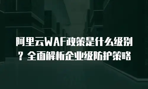 阿里云WAF政策是什么级别？全面解析企业级防护策略