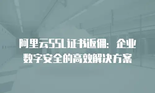 阿里云SSL证书返佣：企业数字安全的高效解决方案