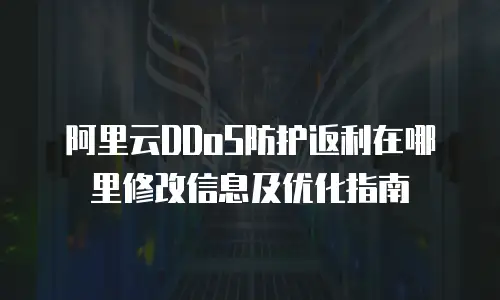 阿里云DDoS防护返利在哪里修改信息及优化指南