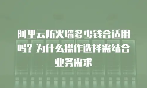 阿里云防火墙多少钱合适用吗？为什么操作选择需结合业务需求
