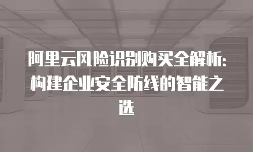 阿里云风险识别购买全解析：构建企业安全防线的智能之选