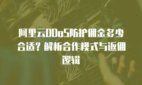 阿里云DDoS防护佣金多少合适？解析合作模式与返佣逻辑