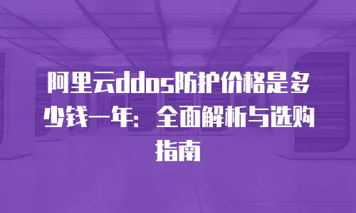 阿里云ddos防护价格是多少钱一年：全面解析与选购指南