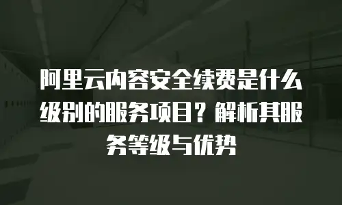 阿里云内容安全续费是什么级别的服务项目？解析其服务等级与优势