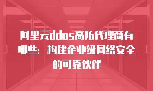 阿里云ddos高防代理商有哪些：构建企业级网络安全的可靠伙伴
