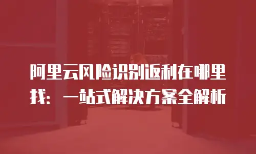 阿里云风险识别返利在哪里找：一站式解决方案全解析