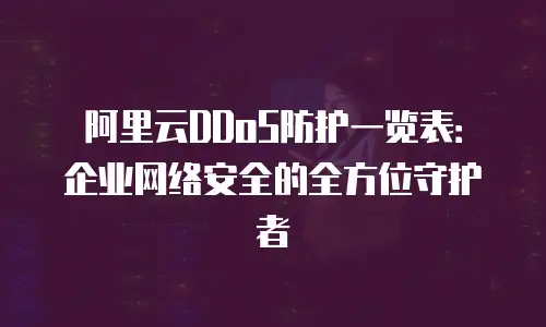 阿里云DDoS防护一览表：企业网络安全的全方位守护者